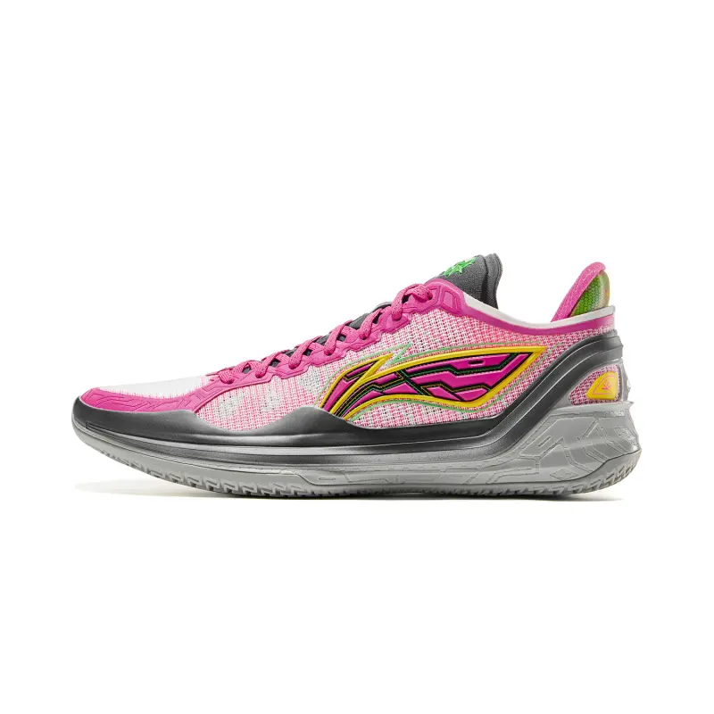 Li Ning Liren 4 V2 Cushioning Slip Resistant Lightweight Rebound Low top Performance Basketball Shoes Men's Pink