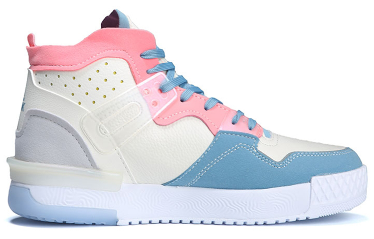 PEAK Taichi 910 Slip Resistant Abrasion Resistant High top Vintage Basketball Shoes Women’s Pink White