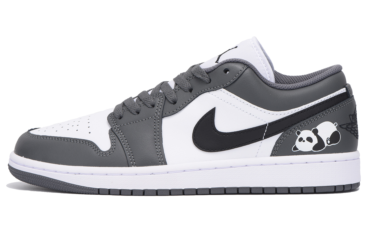 Jordan Air Jordan 1 Slip Resistant Coverage Low top Vintage Basketball Shoes Unisex Black Gray