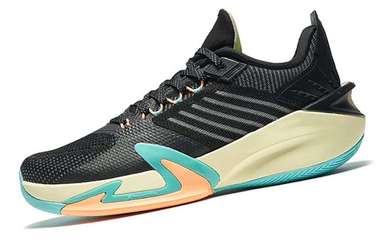 XTEP Light Feather 2nd Comfortable Cushioning Abrasion Resistant Lightweight Low top Basketball Shoes Men’s Black Green