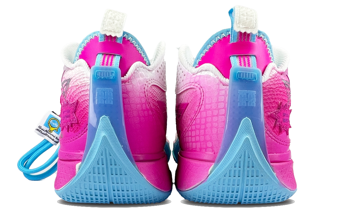 Li Ning Cushioning Breathable Rebound Mid top Basketball Shoes Men’s White Blue Purple