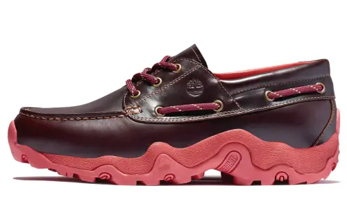 Timberland Casual Leather Shoes Men's Low Top Red Brown