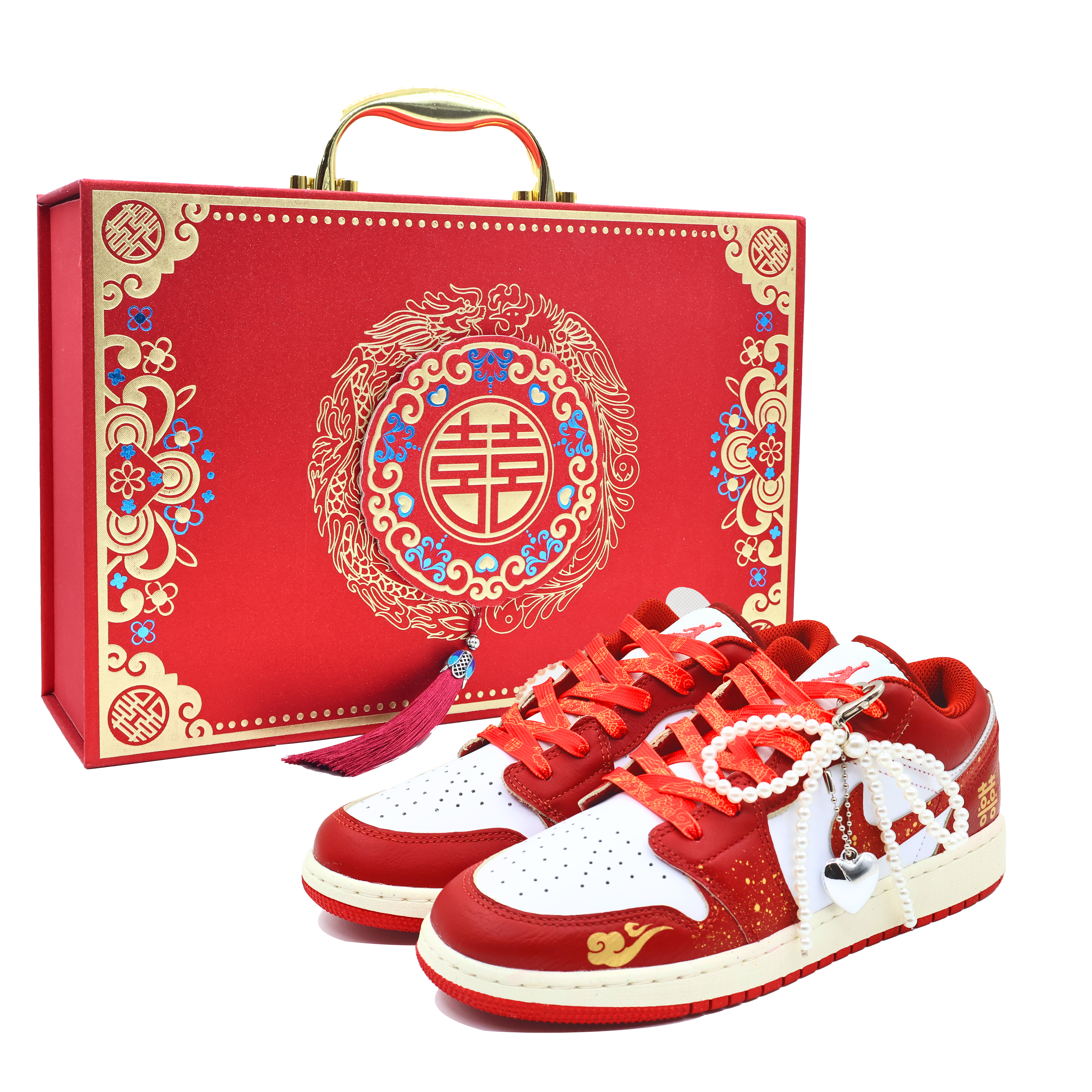 Jordan Air Jordan 1 Married In Harmony Leather Cushioning Slip Resistant Abrasion Resistant Low top