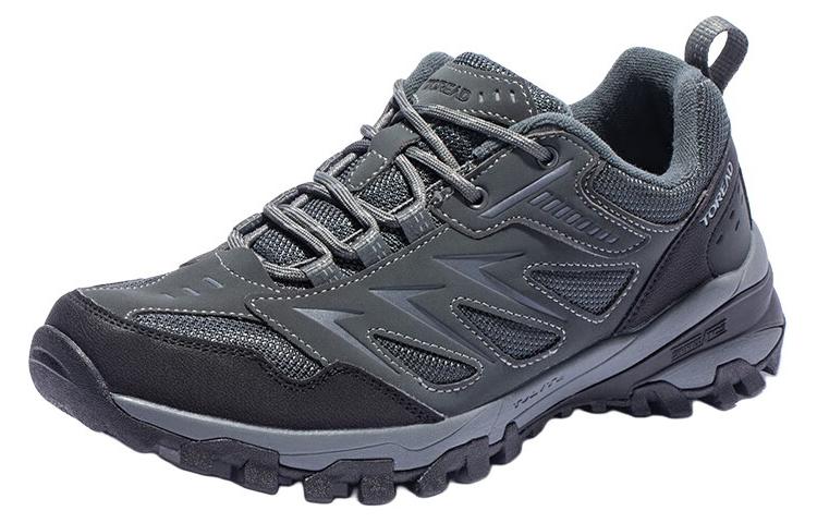 TOREAD Slip Resistant Abrasion Resistant Low top Hiking Shoes Men’s Gray Black