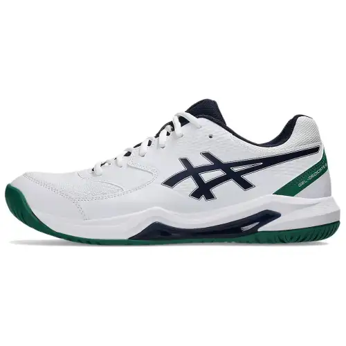 ASICS Gel Dedicate 8 Cushioning, Wear Resistant Low top Tennis Shoes Men's White Blue