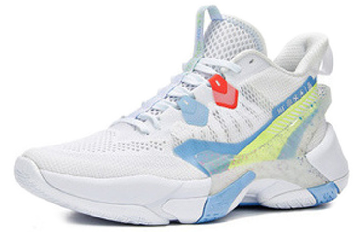 361° Abrasion Resistant Breathable Abrasion Resistant Breathable Mid top Basketball Shoes Men’s White Blue