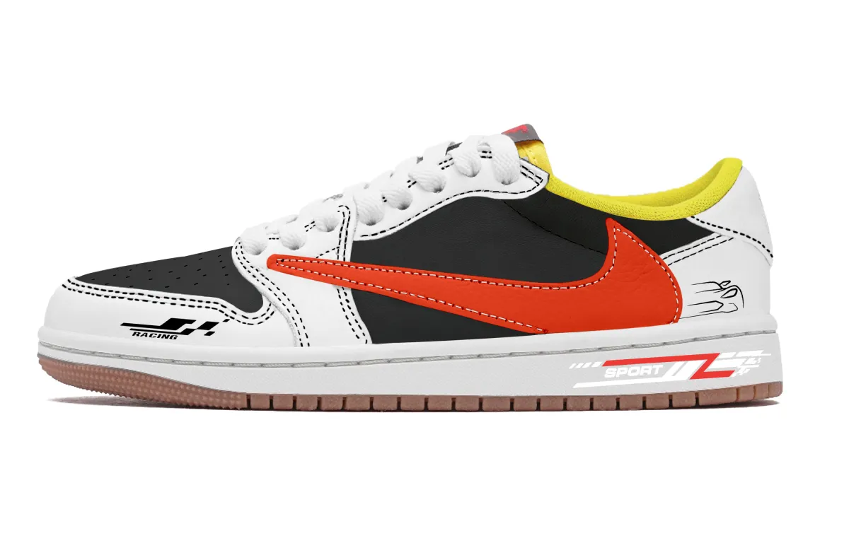Travis Scott x Jordan Air Jordan 1 Black White Travis Scott X AJ1 LOW top Vintage Basketball Shoes Unisex