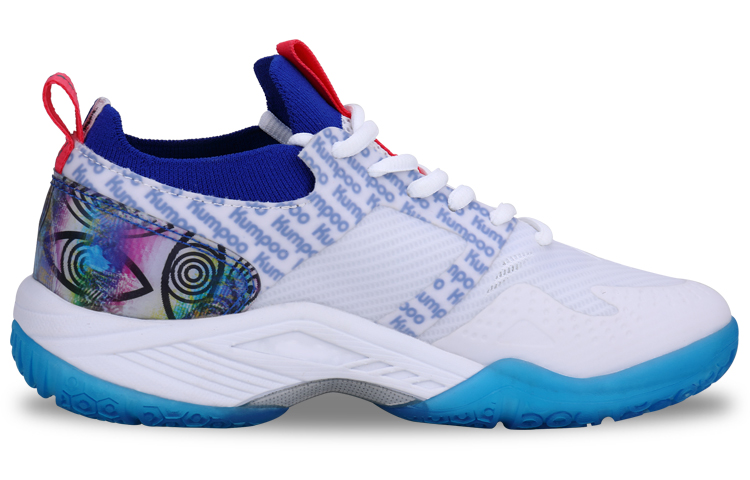 KUMPOO Badminton Shoes Unisex Low Top White