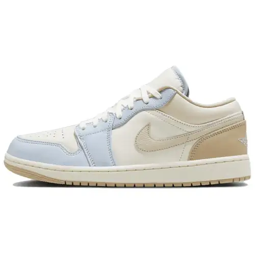 Jordan Air Jordan 1 Slip Resistant Abrasion Resistant Low top Vintage Basketball Shoes Unisex White Brown