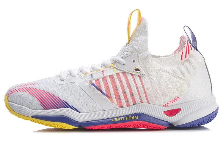 Li Ning Raid 4 Comfortable Low top Badminton Shoes Men's White Red