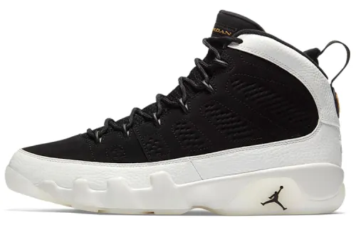 Jordan Air Jordan 9 Retro All-Star Los Angeles Leather OG Versatile Shock Absorbing Anti-Slip Breathable High Top Retro Basketball Shoes Men's Black and White 2018 Edition