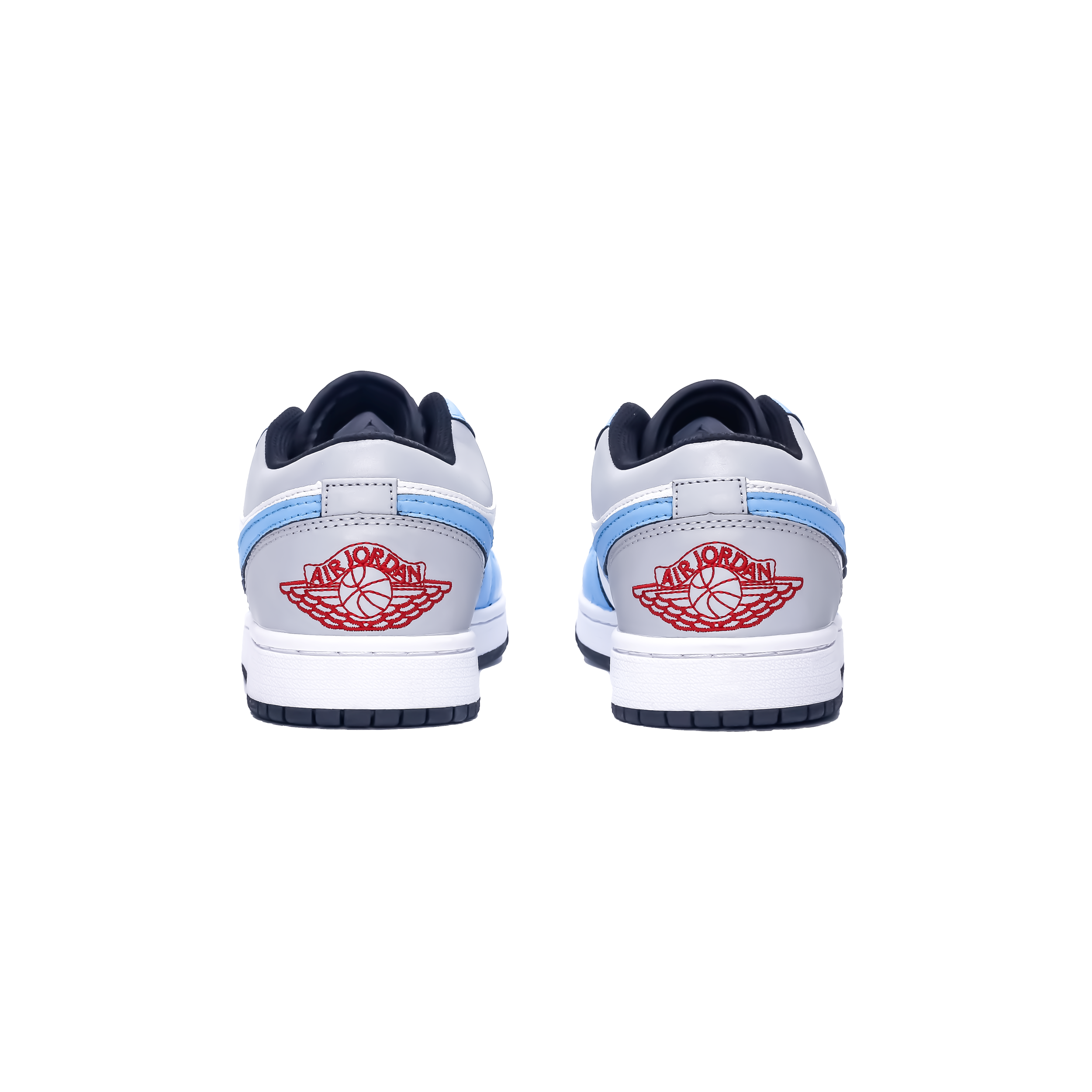Jordan Air Jordan 1 Leather Abrasion Resistant Coverage Low top Vintage Basketball Shoes Unisex White Blue Gray