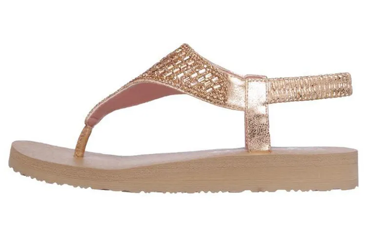 Skechers Meditation Rock Crown One Strap Sandals Women's Gold