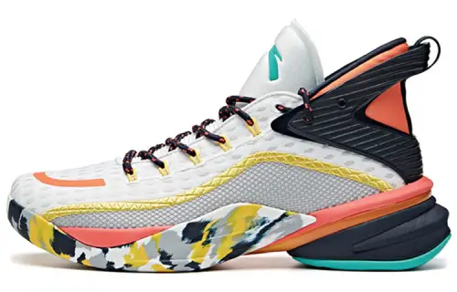 Anta UFO2.0 Fashion Leather Cushioning Slip Resistant Abrasion Resistant Mid top Basketball Shoes Men's
