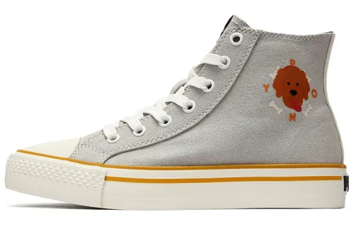 Pony Shooter Abrasion Resistant High top Canvas Shoes Unisex Gray
