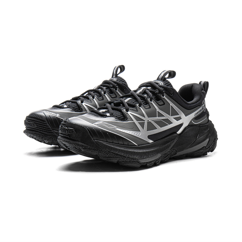 Li Ning Outdoor CF Tracing, Yijie 2.0 TPU Low top Hiking Shoes Unisex Black Silver