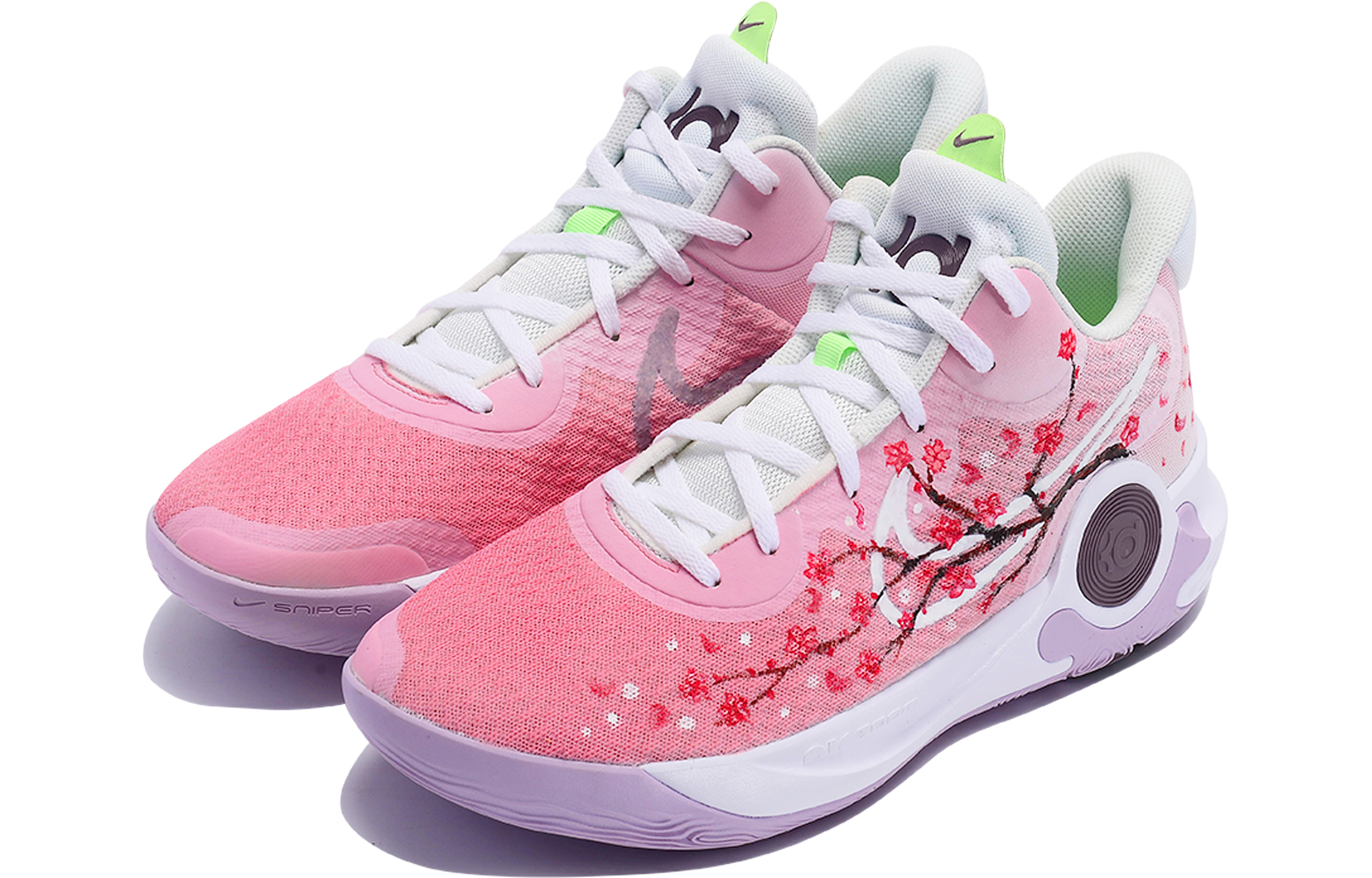 Nike KD Trey 5 IX Cushioning Slip Resistant Abrasion Resistant Mid top Vintage Basketball Shoes Unisex White Pink