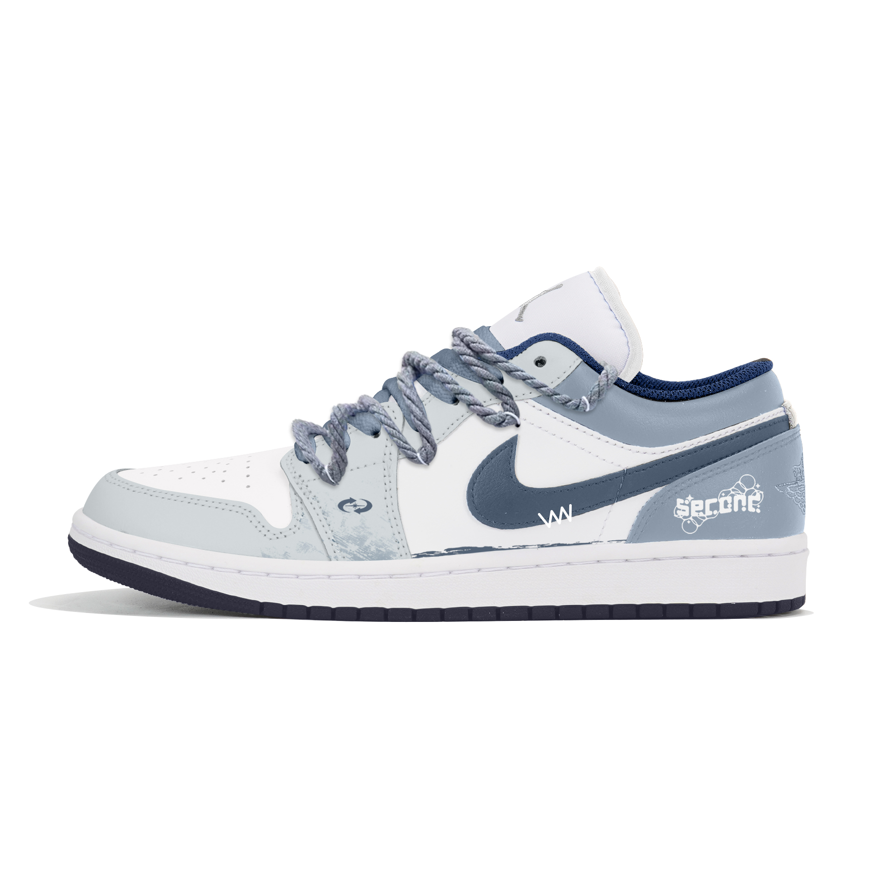 Jordan Air Jordan 1 Abrasion Resistant Low top Vintage Basketball Shoes Men’s Haze Blue