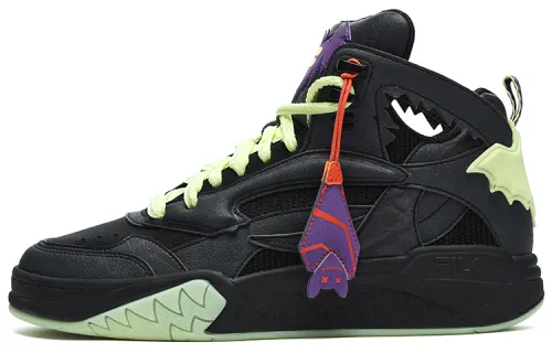 FILA FUSION DESPERADO Outlaw Collection Textile, Synthetic Leather Mid top Vintage Basketball Shoes Men's Black Purple