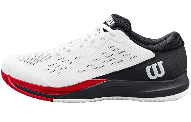 Wilson Rush Pro Ace Cushioning Slip Resistant Abrasion Resistant Coverage Low top Tennis Shoes Men’s White Black Red