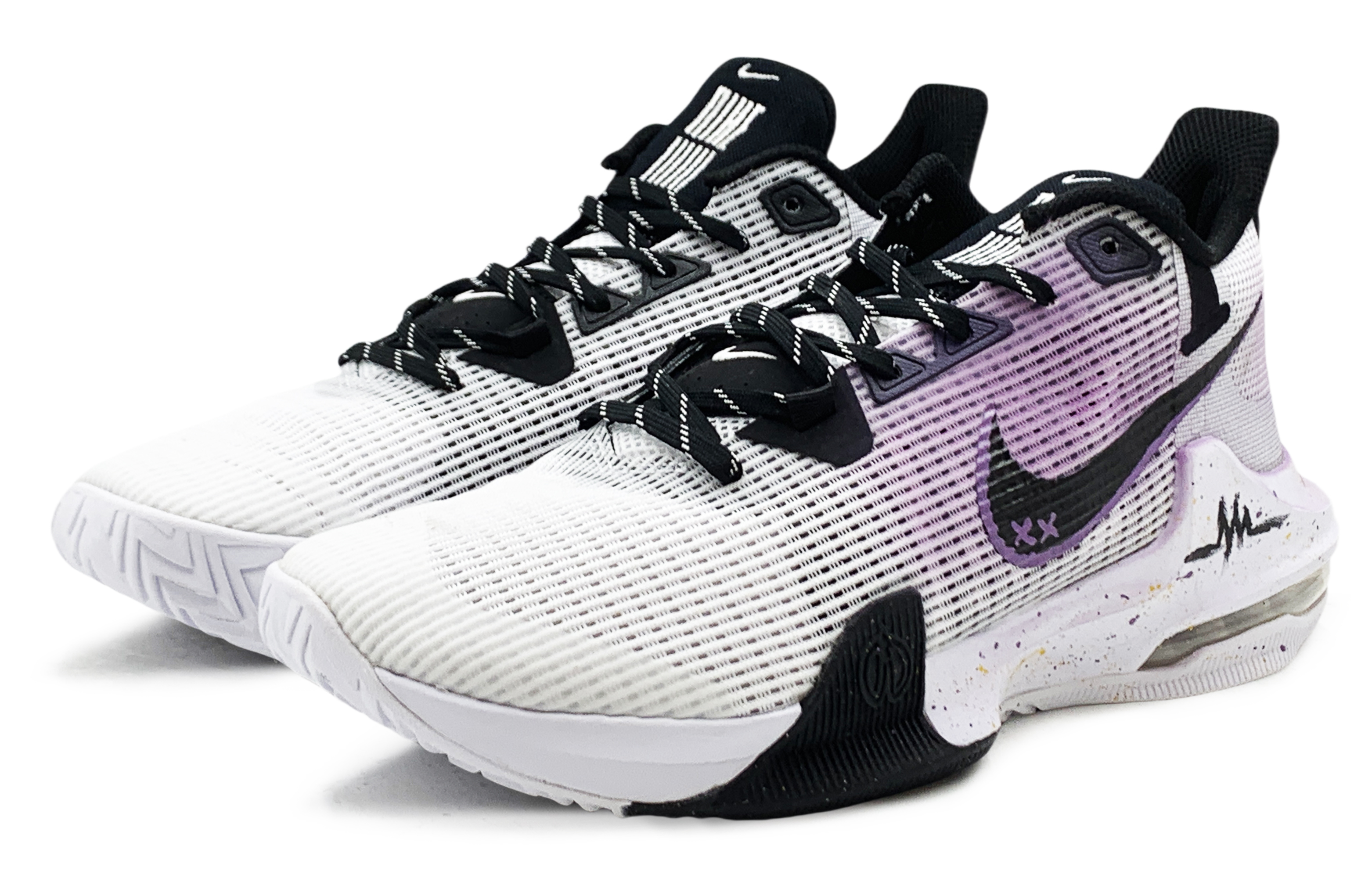 Nike Air Max Impact Cushioning Low top Basketball Shoes Men’s White Purple