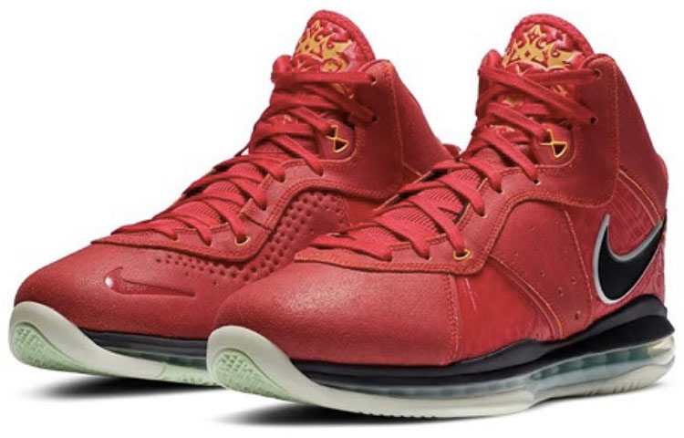 Мужские кроссовки Nike Lebron 18 EP Lebron 8 QS (зеленый / красный) — Зелёный / красный — фото 9
