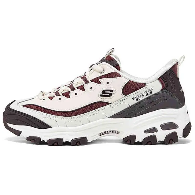 Skechers D'Lites 1.0 Height Increasing Low top Chunky Sneakers Women's White Brown