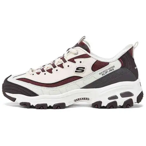 Skechers D'Lites 1.0 Height Increasing Low top Chunky Sneakers Women's White Brown