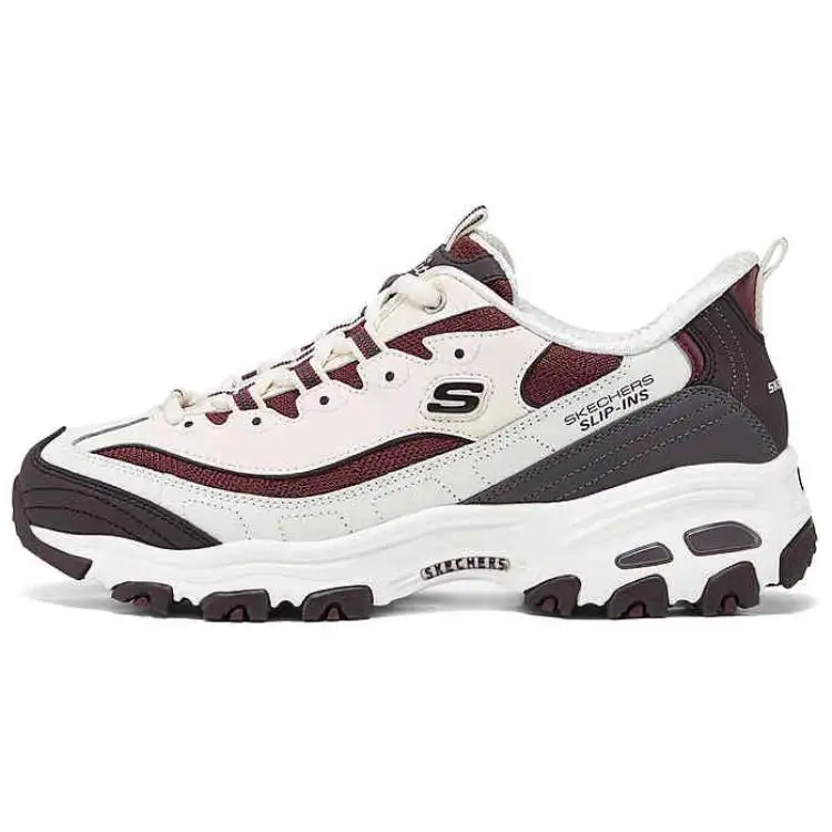 Skechers D'Lites 1.0 Height Increasing Low top Chunky Sneakers Women's White Brown