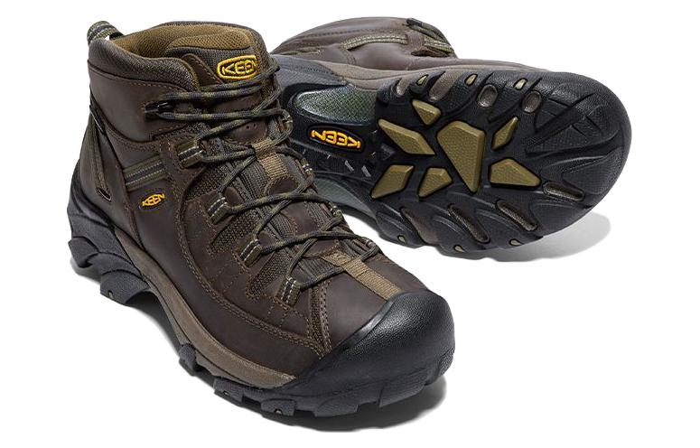 Keen TARGHEE II MID WP Comfortable Round Toe Mid top Outdoor Shoes Men’s Umber