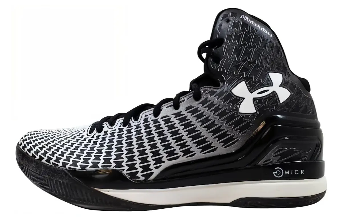 Under Armour ClutchFit Drive Slip Resistant Abrasion Resistant High top Basketball Shoes Men's Black White