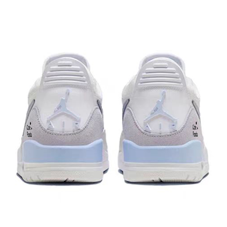 Jordan Legacy 312 Cushioning Slip Resistant Abrasion Resistant Low top Vintage Basketball Shoes Men’s White Gray