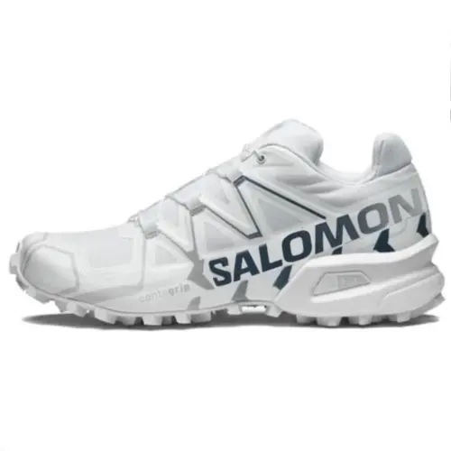 SALOMON CROSS Round Tip Cushioning, Wear Resistant Low top Hiking Shoes Unisex White Gray