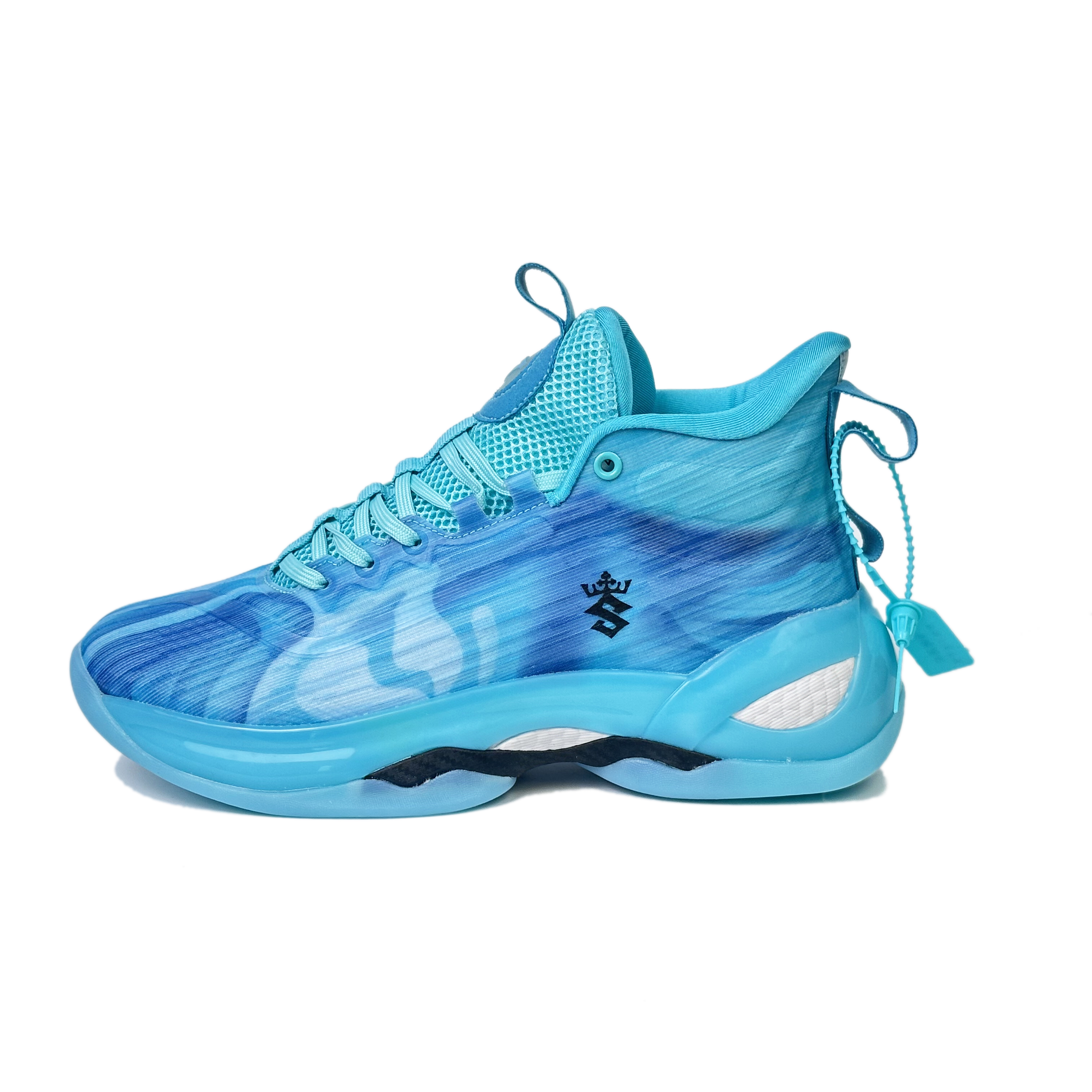 BAGE Slip Resistant And Breathable Support Mid top Basketball Shoes Unisex Blue
