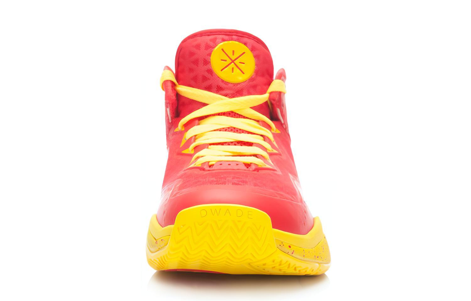 Li Ning WOW 3 Trendy Cushioning Slip Resistant Cushioning Slip Resistant Mid top Basketball Shoes Men's Yellow Red