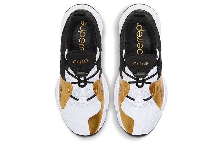 Женские кроссовки Nike SuperRep Groove (черно-бело-золотые) — фото 4