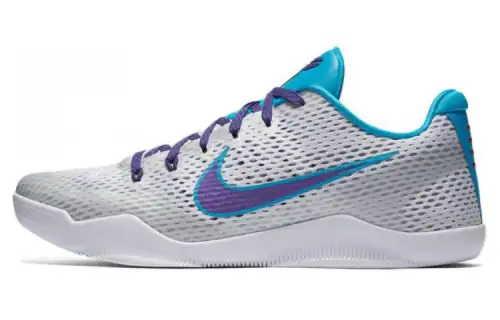 Nike Kobe 11 low Draft Day Kobe 11 round toe lace-up non-slip lightweight low-top practical basketball shoes men's white and blue