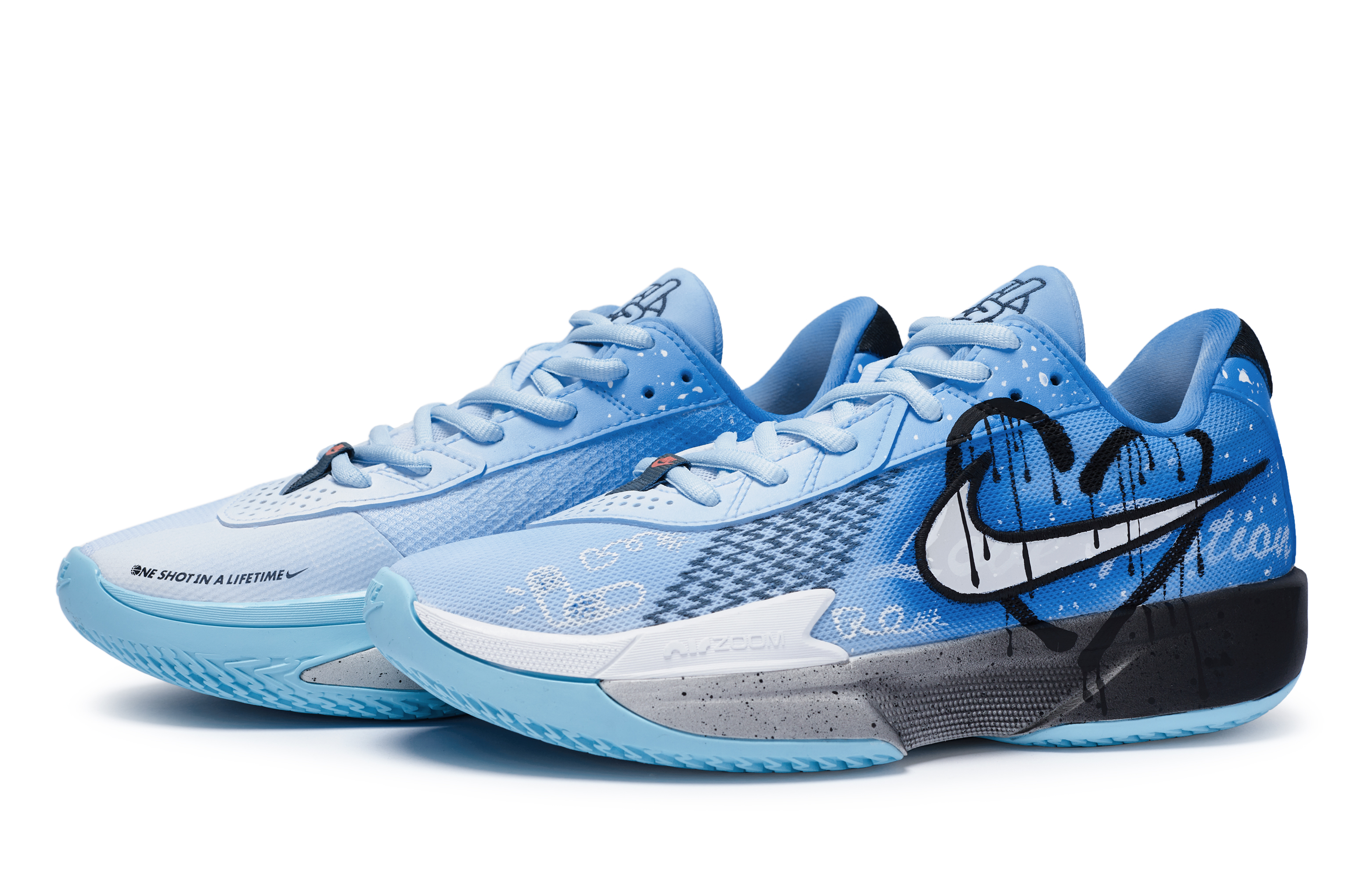 Nike Air Zoom G.T. Cut Academy 811 Manufacturing, Love Elixir Low top Basketball Shoes Unisex Blue White