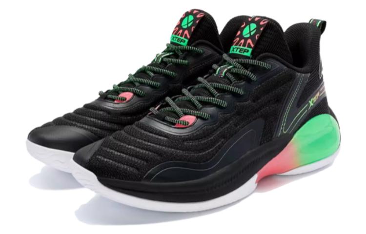 XTEP Comfortable Cushioning Slip Resistant Abrasion Resistant High top Basketball Shoes Men’s Black