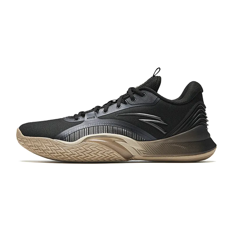 Anta Wind Tunnel 5 Comfortable Slip Resistant Abrasion Resistant Support Low top Basketball Shoes Men's Black