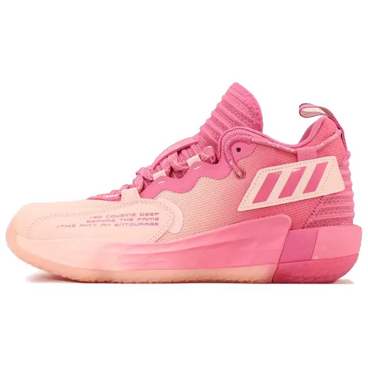 Adidas D lillard 7 Ext Ply GCA Music Quartet Fabric Synthetic Leather TPU Shock Absorbing Anti-Slip Wear Resistant Wrapping Support Low Top Practical Basketball Shoes Men's Pink