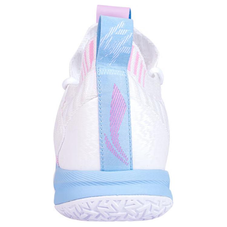 Li Ning Raid Slip Resistant And Breathable Low top Badminton Shoes Unisex White Pink