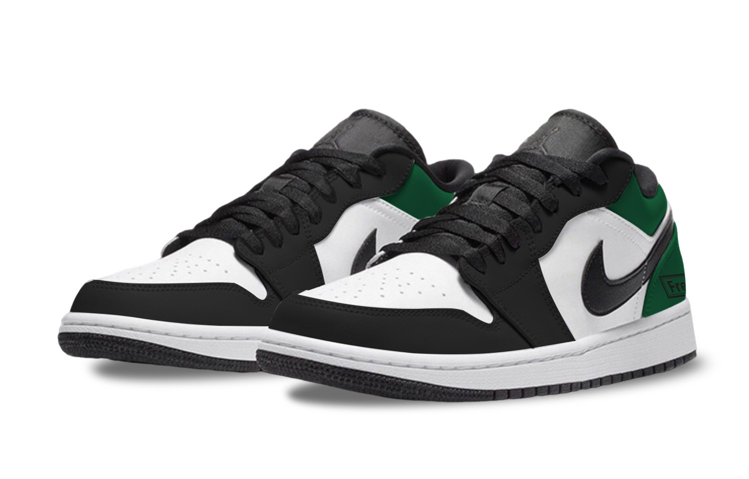 Jordan Air Jordan 1 Green Toes Vintage Basketball Shoes Unisex Black Green