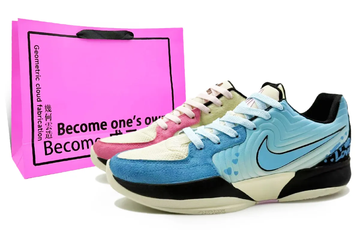 Nike Ja Morant 2 Abrasion Resistant Low top Basketball Shoes Men's Blue Pink