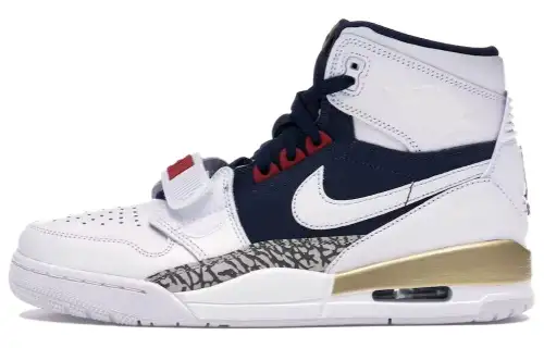Jordan Legacy 312 OG American Team Olympics non-slip wear-resistant high-top retro basketball shoes men's white blue gold