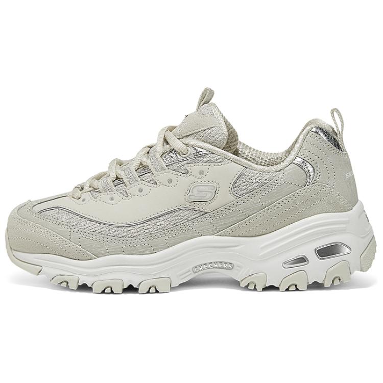 Skechers DLITES Abrasion Resistant Low top Chunky Sneakers Women's Gray Silver