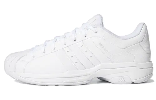 Adidas PRO Model 2G Low synthetic leather shock-absorbing anti-slip low-top basketball shoes men's white