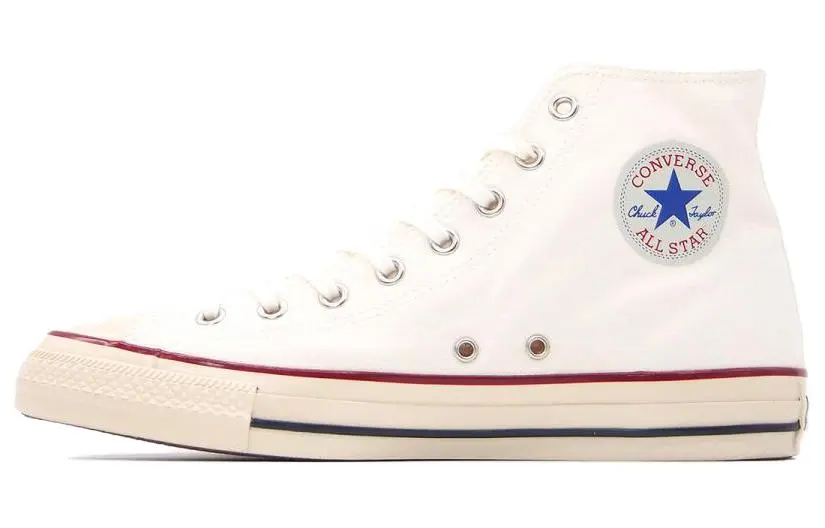 Converse All Star Minimalist Style Abrasion Resistant Breathable High top Canvas Shoes Unisex White