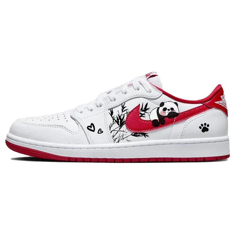 Jordan Air Jordan 1 Vintage Basketball Shoes Unisex Low Top White/Red