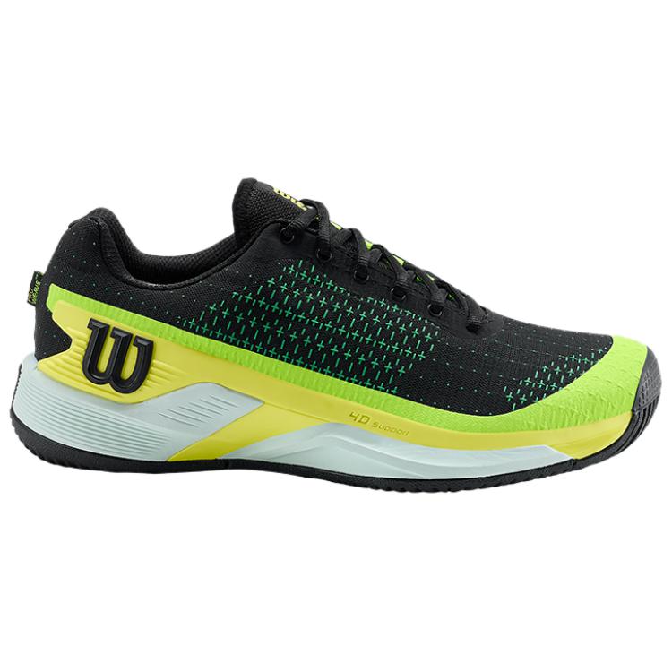 Wilson Rush Pro Abrasion Resistant Low top Tennis Shoes Men’s Black Green